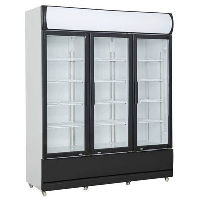 Glastür Umluft Gewerbe Kühlschrank Display beleuchtet drei Glastüren Innen LED
