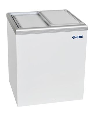 KBS Kühltruhe weiß AL20 umschaltbar auf Tiefkühltruhe zwei Alu-Schiebedeckel