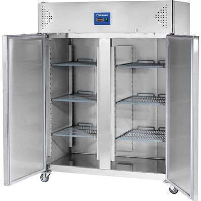 Kühlschrank Edelstahl Lagerkühlschrank Doppeltür-Kühlschrank mit Rädern GN2/1