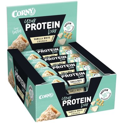 Corny White Vanilla Crunch - Proteinriegel - 12x 45g