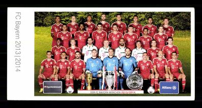 Original Mannschaftskarte Bayern München 2013-14 Druck Signiert auf der Rückseit