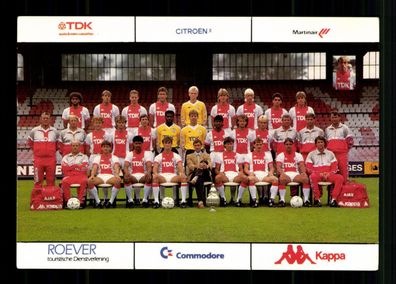 Original Mannschaftskarte Ajax Amsterdamm 1986-87 ohne Unrerschrift + G 39211