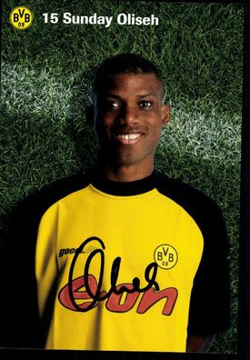 Sunday Oliseh Autogrammkarte Borussia Dortmund 2001/02 Original Sign + A 229740