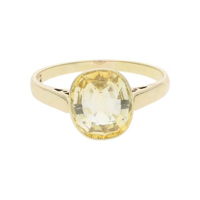 Ring 585/000 (14 Karat) Gelbgold mit Citrin, getragen 25322494 - Größe: 55