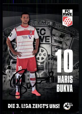 Haris Bukva Autogrammkarte Rot Weiss Erfurt 2014-15 Original Signiert+ A 230098