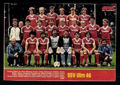 SSV Ulm Sport Illustrierte Mannschaftsbild 1983-84 19xOriginal Signiert + G 39652