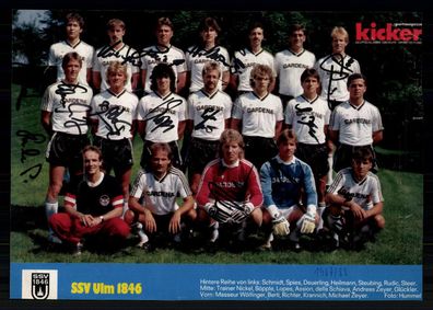 SSV Ulm Kicker Mannschaftsbild 1987-88 13xOriginal Signiert + G 39654