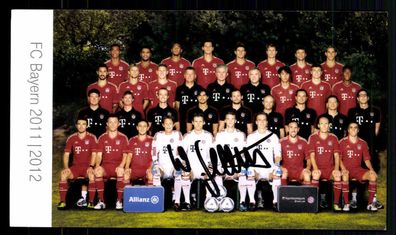 Mannschaftskarte Bayern München 2011-12 Original Signiert von Wolfgang Gebhardt