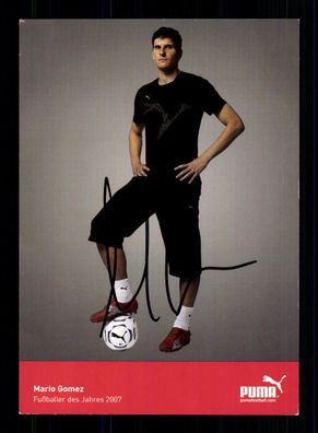 Mario Gomez PUMA Autogrammkarte Bayern München Original Signiert + A 229342