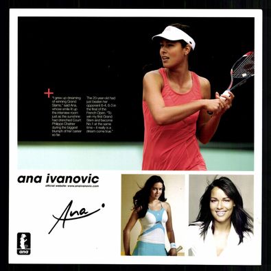 Ana Ivanovic Autogrammkarte Druck Signiert Tennis + G 39220