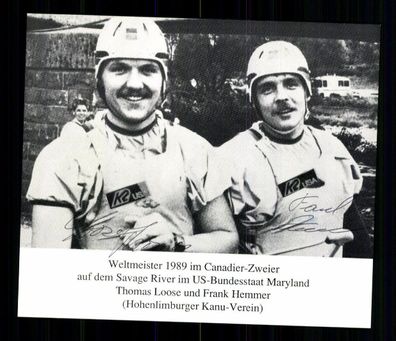 Thomas Loose und Frank Hemmer Weltmeister 1989 Kanu Original Signiert + G 39365