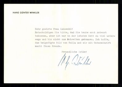 Hans Günter Winkler 1926-2018 5x Olympiasieger Reiten Original Signiert + G 39741
