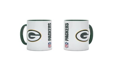 NFL Green Bay Packers Kaffeetasse Tasse Kaffeebecher Double Logo 4262382081015 330ml