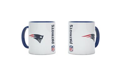 NFL New England Patriots Kaffeetasse Tasse Kaffeebecher Double Logo 4262382081084