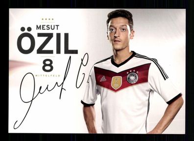 Mesut Özil Autogrammkarte DFB Weltmeister 2014 Druck Signiert + A 229372