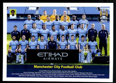 Original Mannschaftskarte Manchester City 2014-15 Rückrunde + G 11570 D