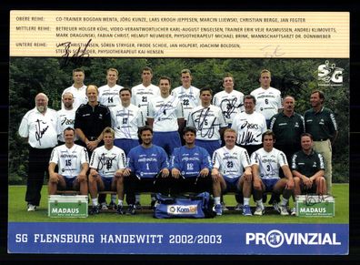 Handball SG Flensburg Handewitt 2002-03 19 x Original Signiert + g 39348