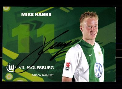 Mike Hanke Autogrammkarte VFL Wolfsburg 2006-07 Original Signiert + A 229747