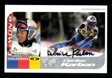 Denise Karbon Autogrammkarte Original Signiert Ski Alpine + A 229798
