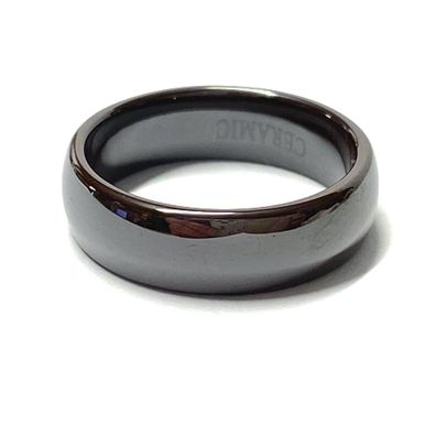 Keramik Ring halbrund braun 7 mm Bandring Ehering Trauring #64