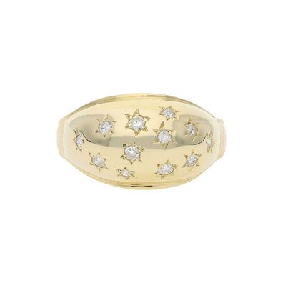 Ring 585/000 (14 Karat) Gold mit Diamanten getragen 25320791 - Größe: 57