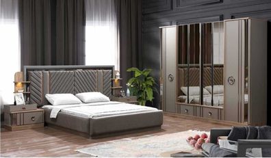 Design Luxus Möbel Modern Bett 2x Nachttisch schrank 4tlg Schlafzimmer Set