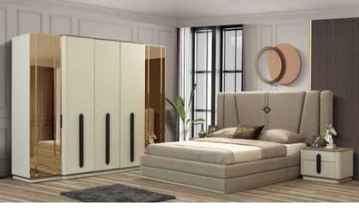 Bett Nachttisch Kleiderschrank Schlafzimmer Set Design Modern Luxus