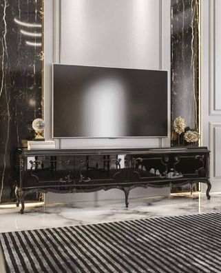 Luxuriös TV Ständer im Wohnzimmer rtv Ständer von Holz schwarze Farben