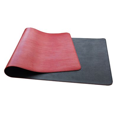 Leder-Schreibtischunterlage-Schutz, Büro-Schreibtisch-Mauspad, Schwarz + Rot