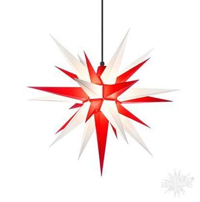Herrnhuter Stern Aussen A7 70cm Weiß/ Rot Weihnachtsstern Adventsstern