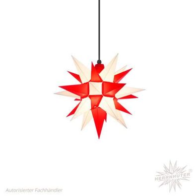 Herrnhuter Stern, SET Stern + Kabel, Außen,40cm, Weiß-Rot, Adventsstern, Weihnachten