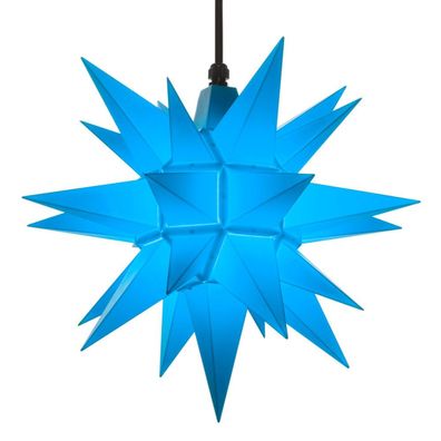 Herrnhuter Stern, Super-SET Stern + Kabel, Außen, 40cm, Blau, Weihnachtsstern