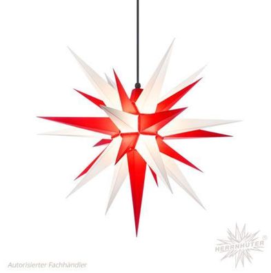 Herrnhuter Stern, Super-SET Stern + Kabel, Außen, 70cm, Weiß-Rot, Weihnachtsstern