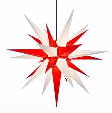 Original Herrnhuter Stern Aussen, A13,130cm, Weiß/ Rot, Weihnachtsstern, Adventsstern