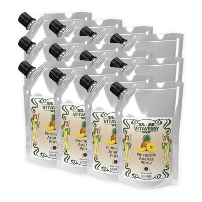 Vitaveggy ANANAS-PÜREE 12x1kg - aus gereifter Ananas - für Cocktail Smoothie Saft ...