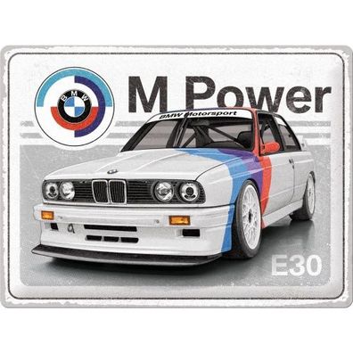 Blechschild " BMW Motorsport - M Power E30" - 30x40 cm