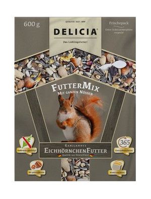 Delicia Eichhörnchen Futter-Mix Frische-Pack 600 g