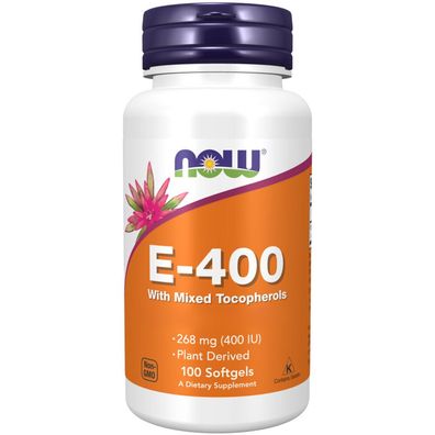 Now Foods, Vitamin E-400IU with mixed Tocopherols, 100 Weichkapseln