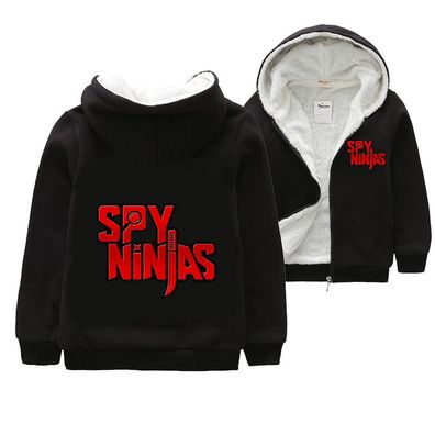 Spy Ninjas Strickjacke Sweatshirt Kinder Baumwollmantel Warme Hoody mit Korallenvlies