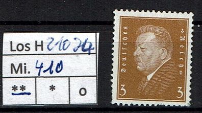 Los H21074: Deutsches Reich Mi. 410 * *