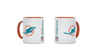NFL Miami Dolphins Kaffeetasse Tasse Kaffeebecher Double Logo 4262382081060 330ml