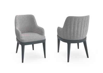 Moderner Stühle Stoff Holz Design Stuhl Lehnstuhl Luxus Polster Textil