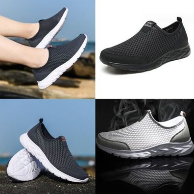 Herren Freizeit Mesh SlipOn Wanderschuhe AntiRutschBreathable Outdoor Sneaker