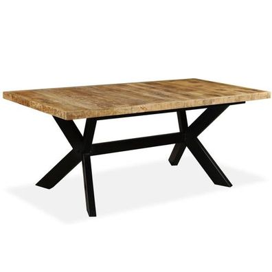 Esstisch Speisetisch Esszimmertisch Mangoholz Stahlrahmen 180 x 90 x 76 cm