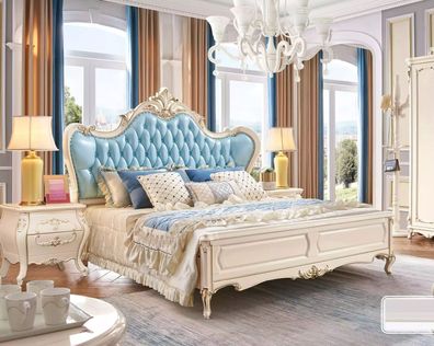 Schlafzimmer set bett und 2 nachttische luxus klassische möbel neu