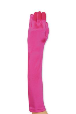 lange Handschuhe pink ca 48 cm Prinzessin Elfe Fantasy Dame Fasching Karneval
