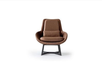Designer Sessel 1 Sitzer Kunstleder Couch Polster Sessel Design Braun
