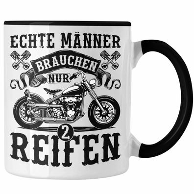 Motorradfahrer Tasse Geschenk Echte Männer Brauchen Nur 2 Reifen Biker Geschenkidee M