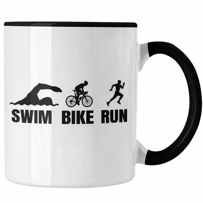 Triathlon Tasse Geschenk Spruch fér Swim Bike Run Geschenkidee Sportler Kaffeetasse S