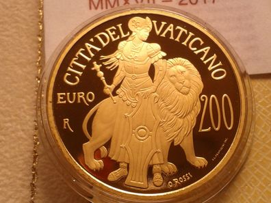 200 euro 2017 PP Vatikan Papst Franziskus Kardinalstugenden Die Tapferkeit 40g Gold